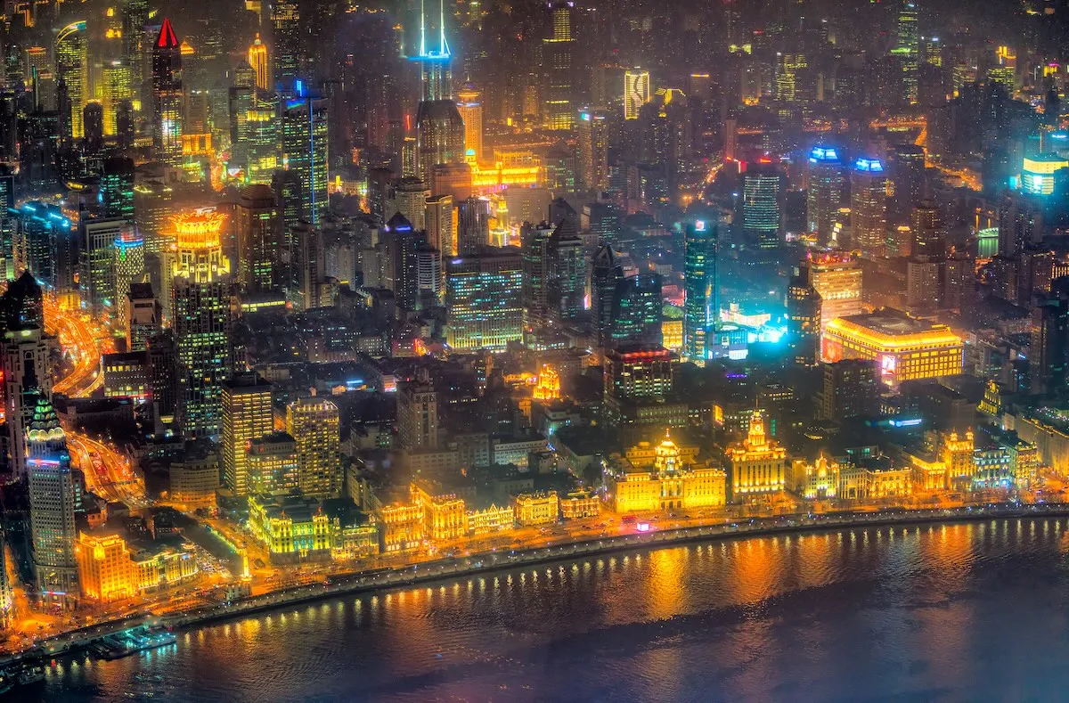 Shanghai skyline at night
